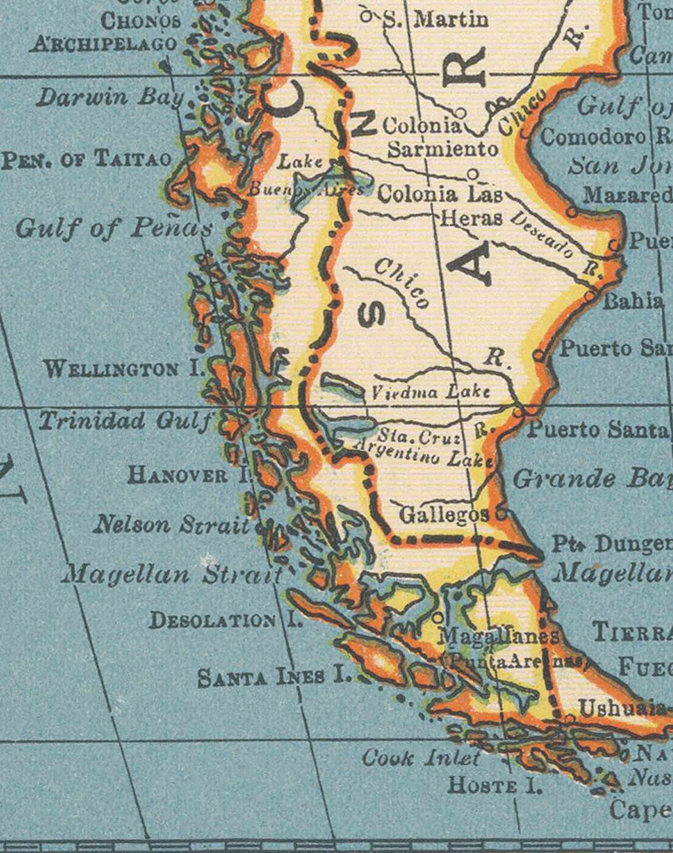 Mapa de Sudamérica de 1939 - Lámina