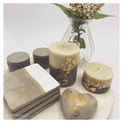 DUO CORAZONES HORMIGÓN ORO