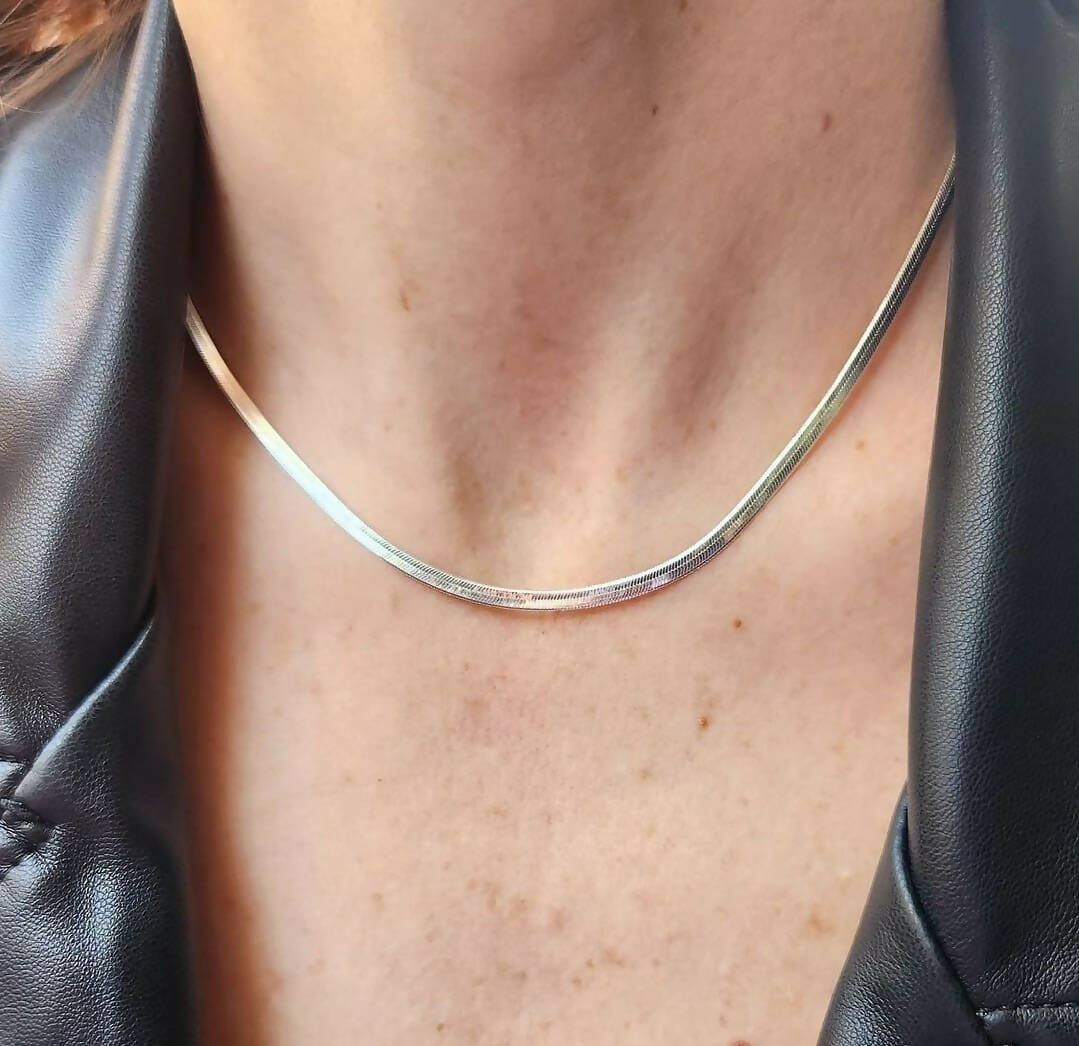 COLLAR CINTA - BAÑO PLATA