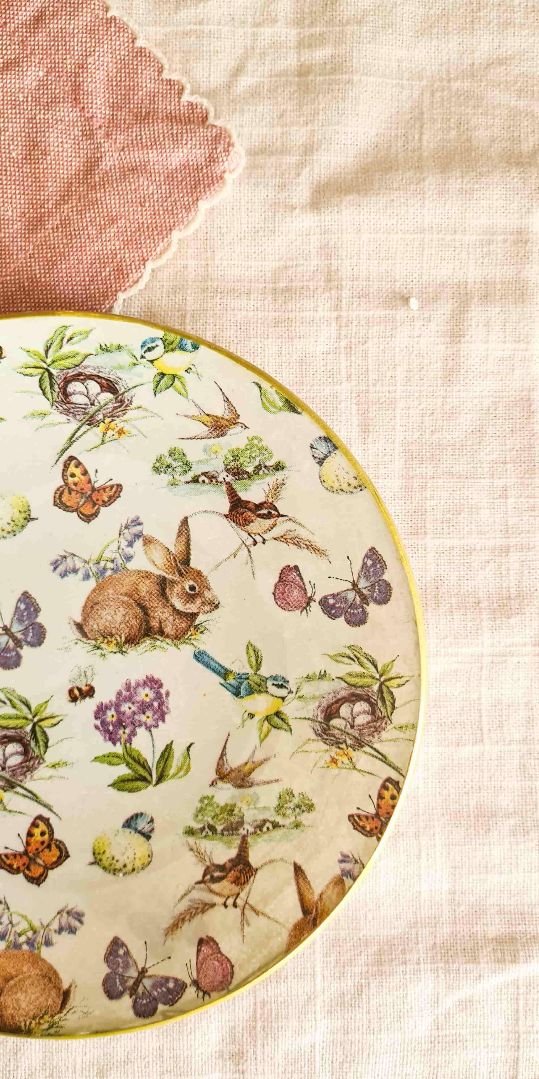 Plato Pan redondo, fiesta de conejitos