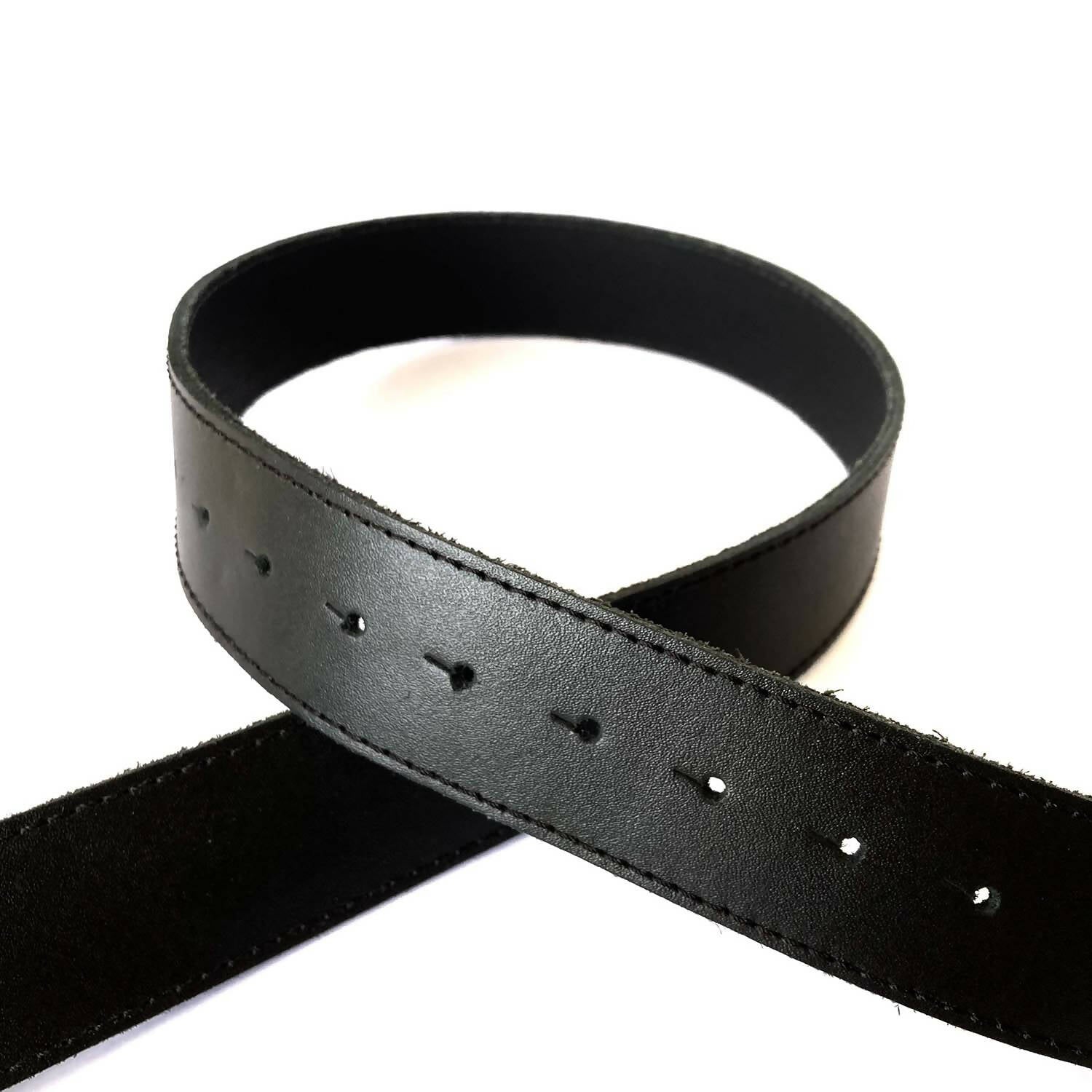 Cinturón cuero Clavel oro negro