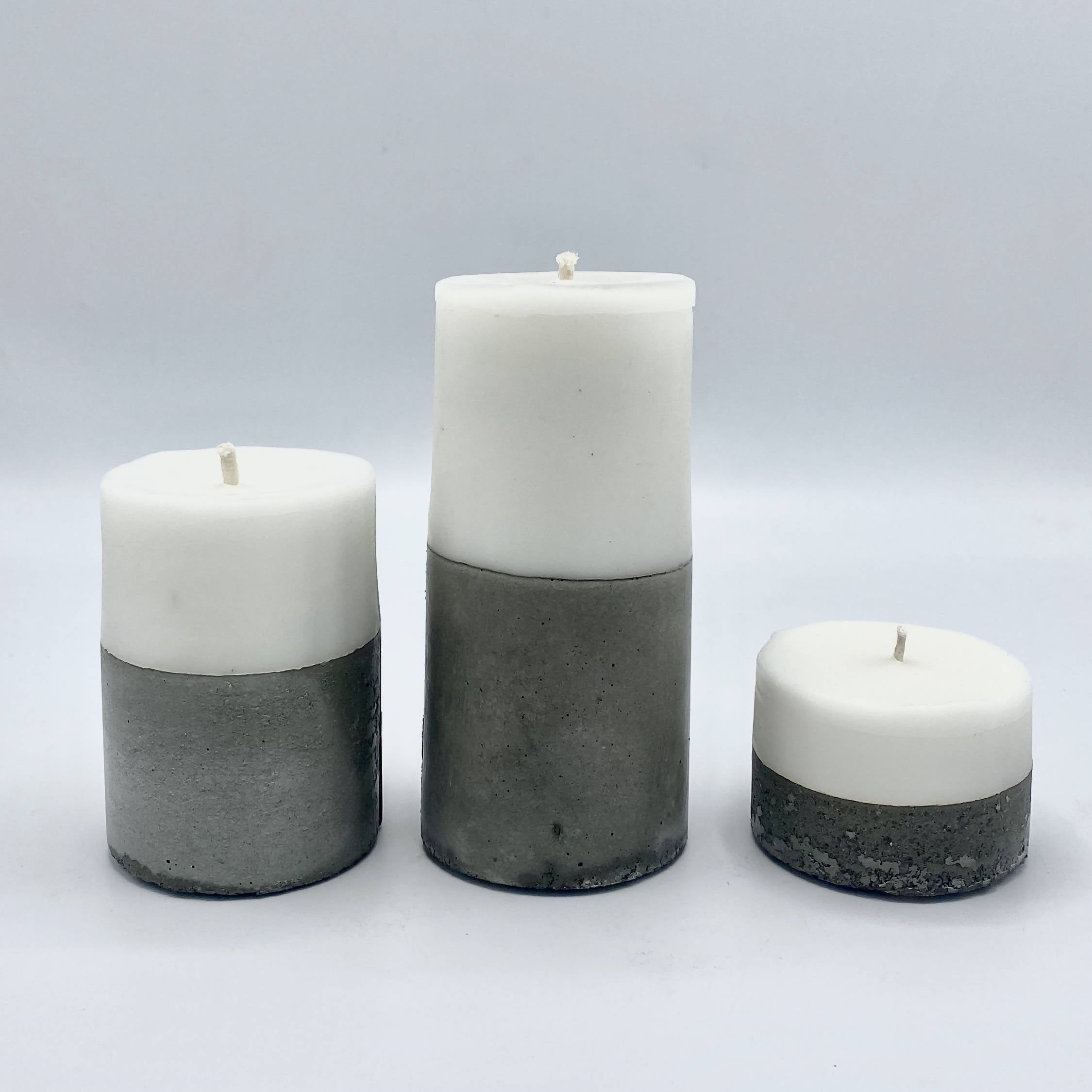 SET 3 VELAS BASE HORMIGÓN BETOH