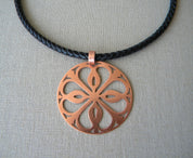 COLLAR COBRE CUERO TRENZADO NEGRO