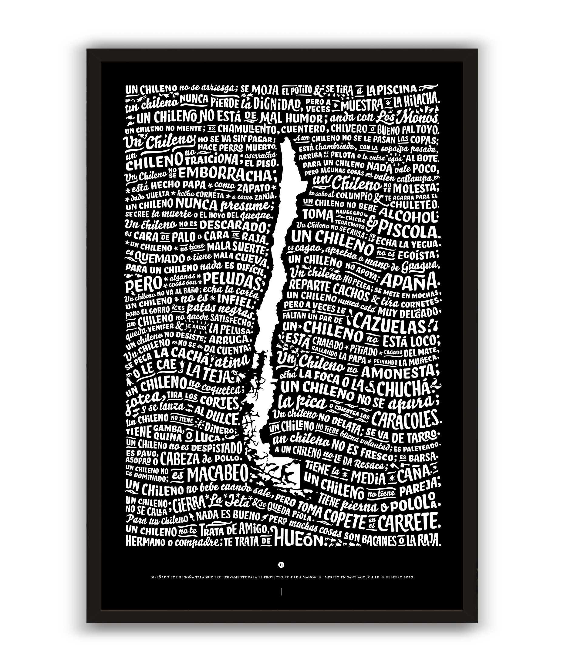 Un Chileno Original Mini (Negro) - Enmarcado - Mappin