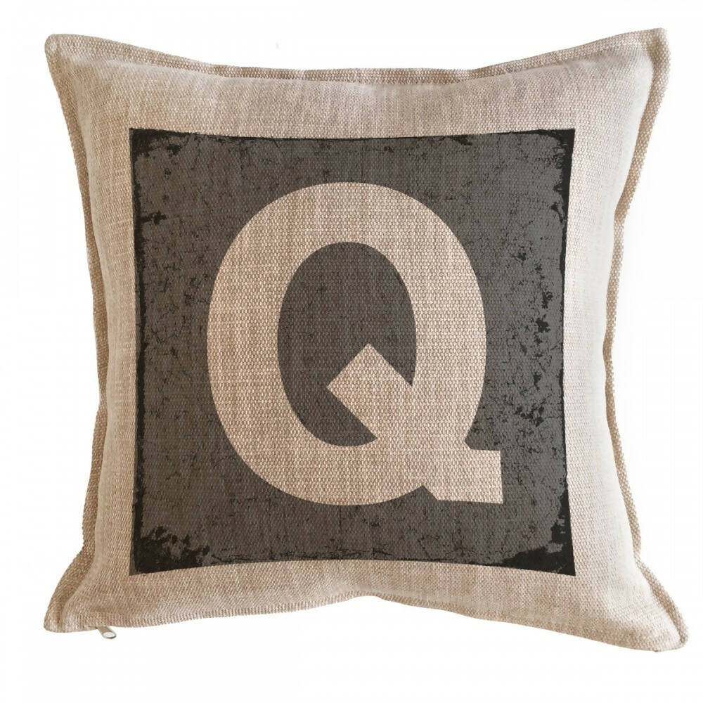 Cojín Letra Fondo Gris