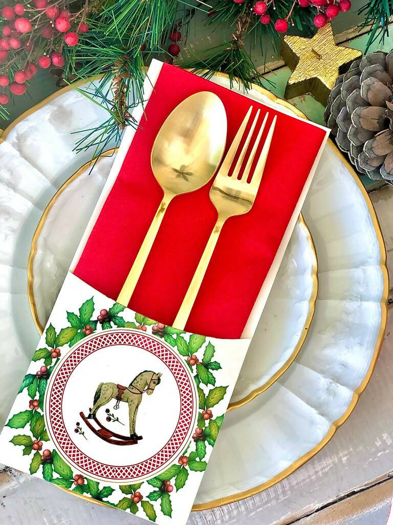 Porta Cubierto Caballo de Madera