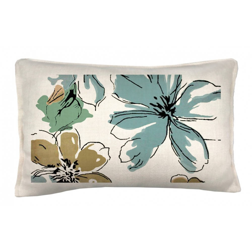 Cojín Flores menta 3 - 50 x 30