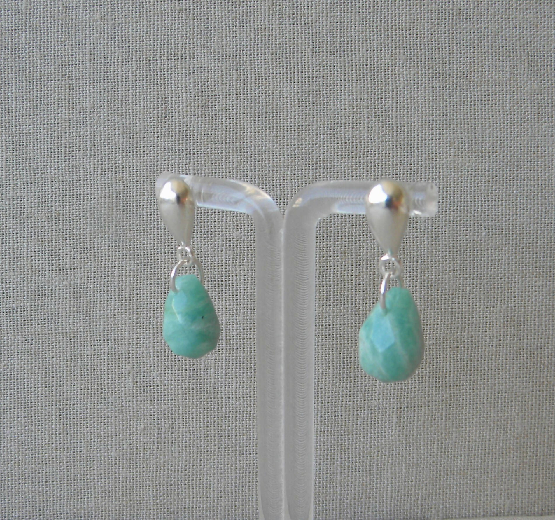 AROS GOTA PLATA AMAZONITA