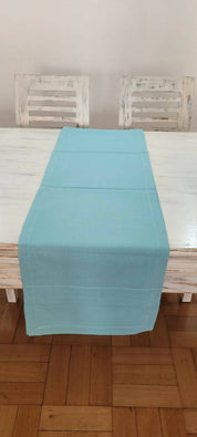 CAMINO DE MESA DE LONA, CON ALFORZAS, COLOR CALIPSO