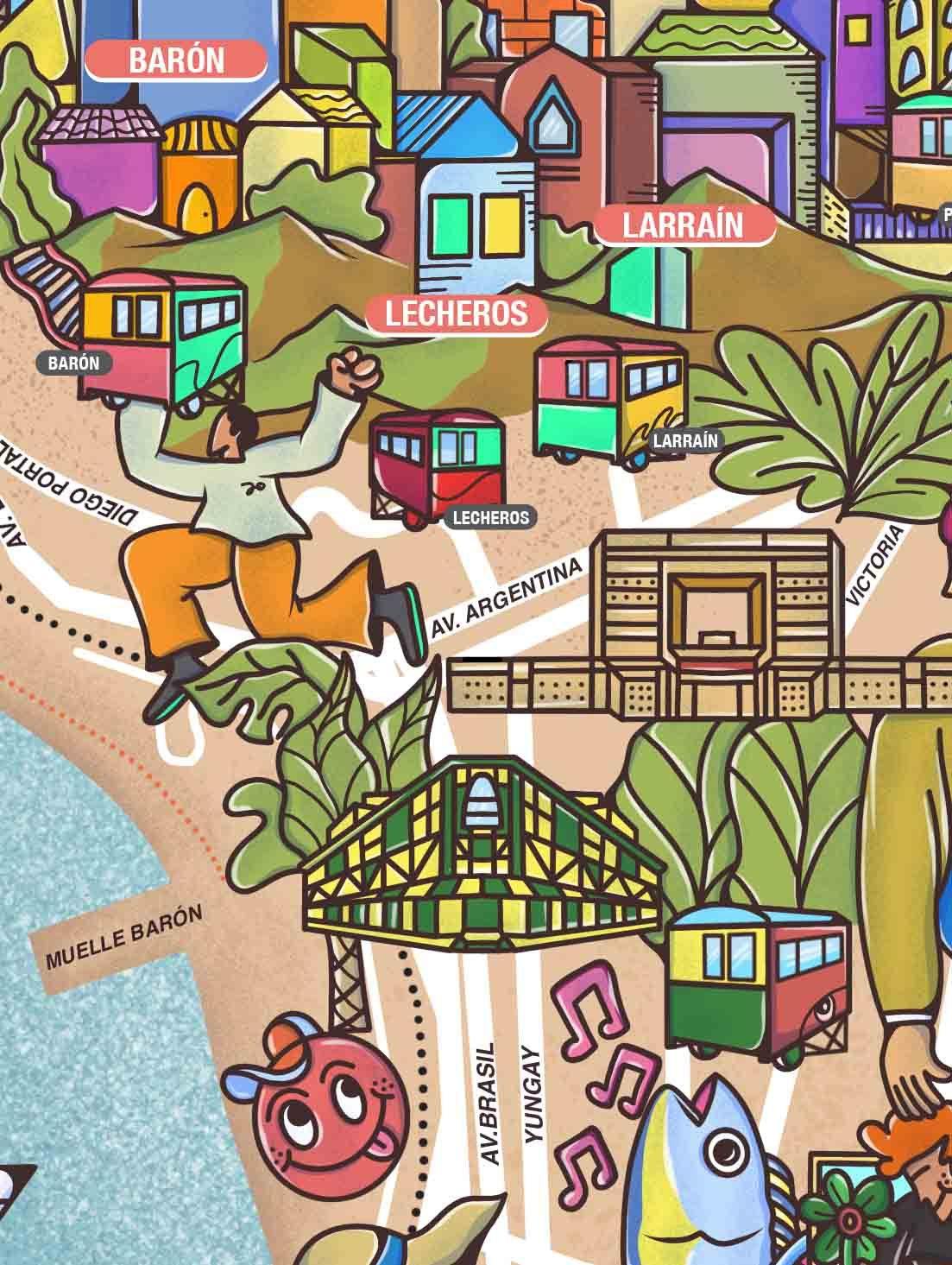 Mapa de Valparaíso Ilustrado - Lámina - Mappin