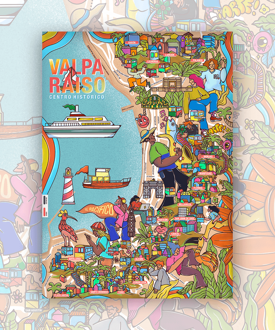 Mapa de Valparaíso Ilustrado - Lámina - Mappin