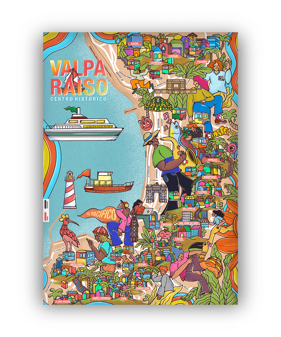 Mapa de Valparaíso Ilustrado - Lámina - Mappin