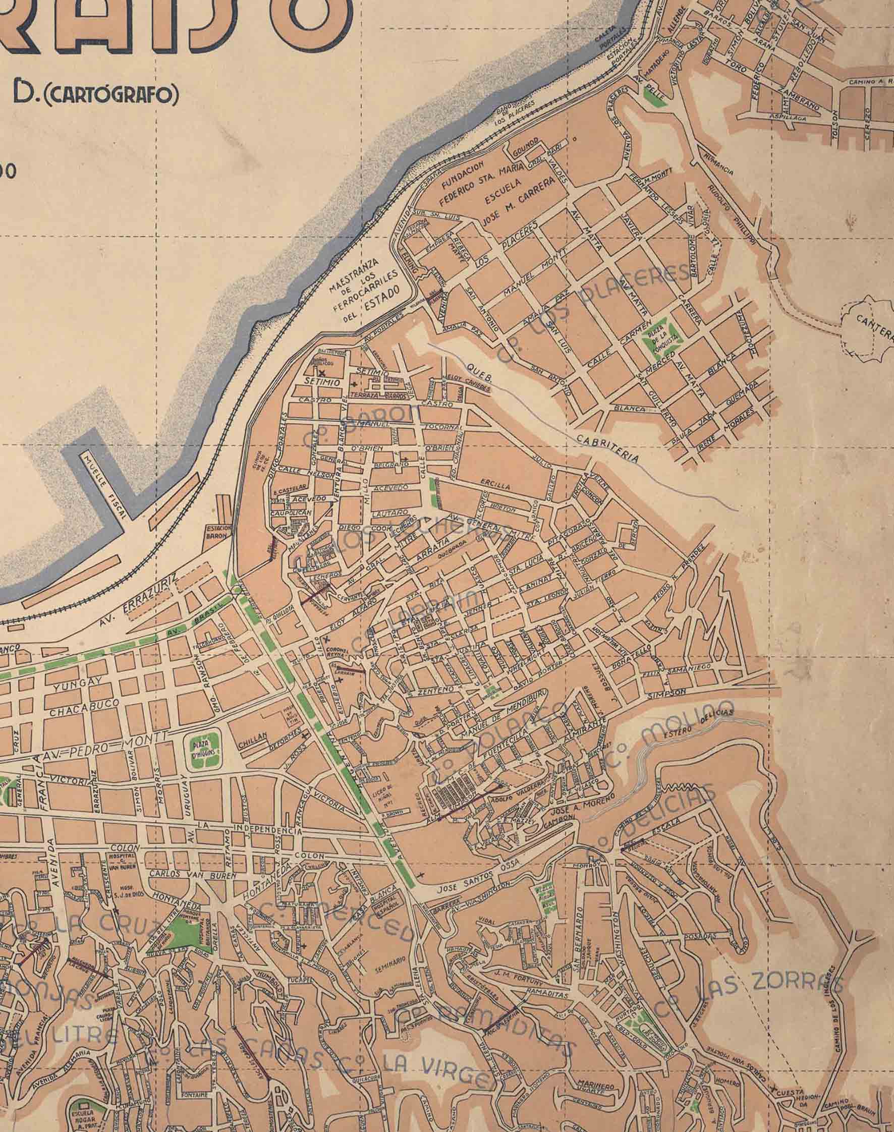 Plano de Valparaíso en 1936 - Lámina
