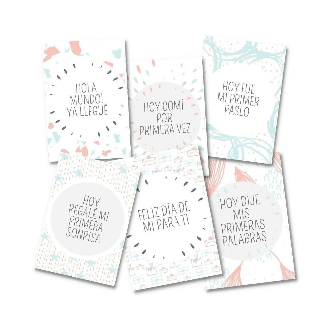 Tarjetas Hitos Bebé "Festa Menta"