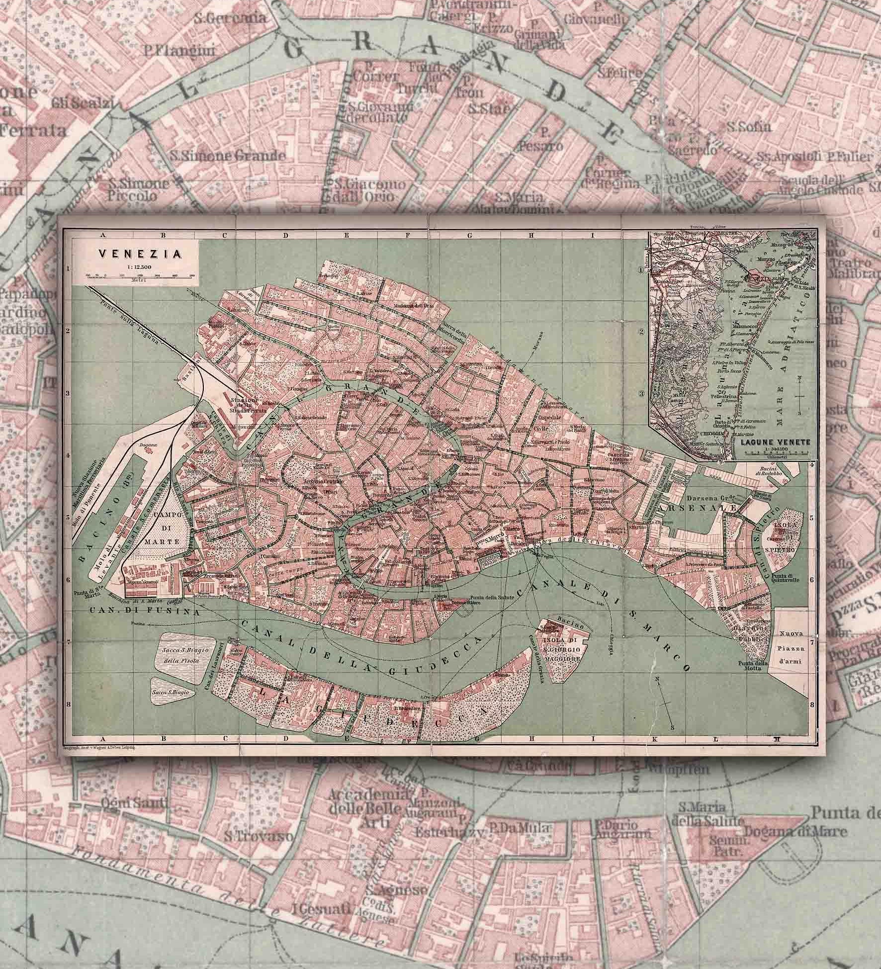 Mapa de Venecia antiguo - Lámina - Mappin