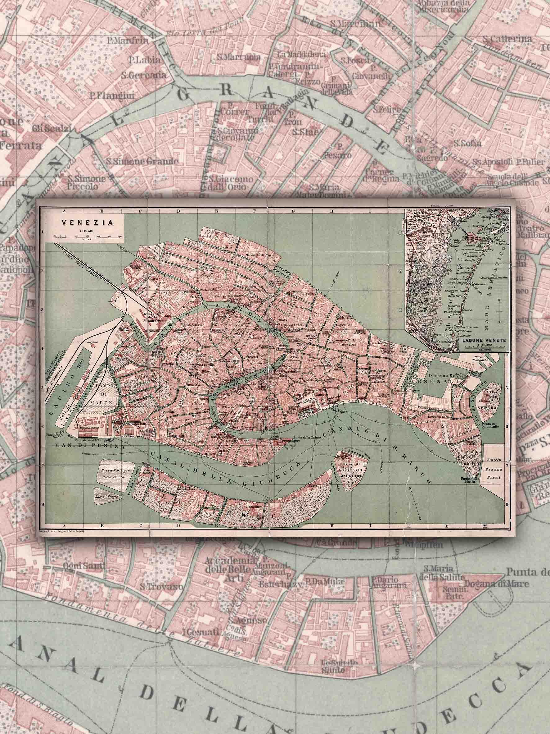 Mapa de Venecia antiguo - Lámina - Mappin