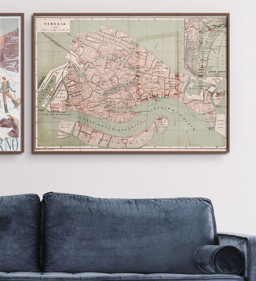 Mapa de Venecia antiguo - Lámina - Mappin