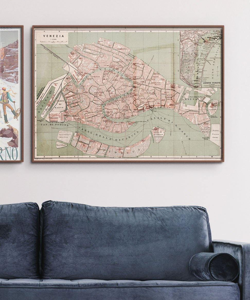 Mapa de Venecia antiguo - Lámina - Mappin