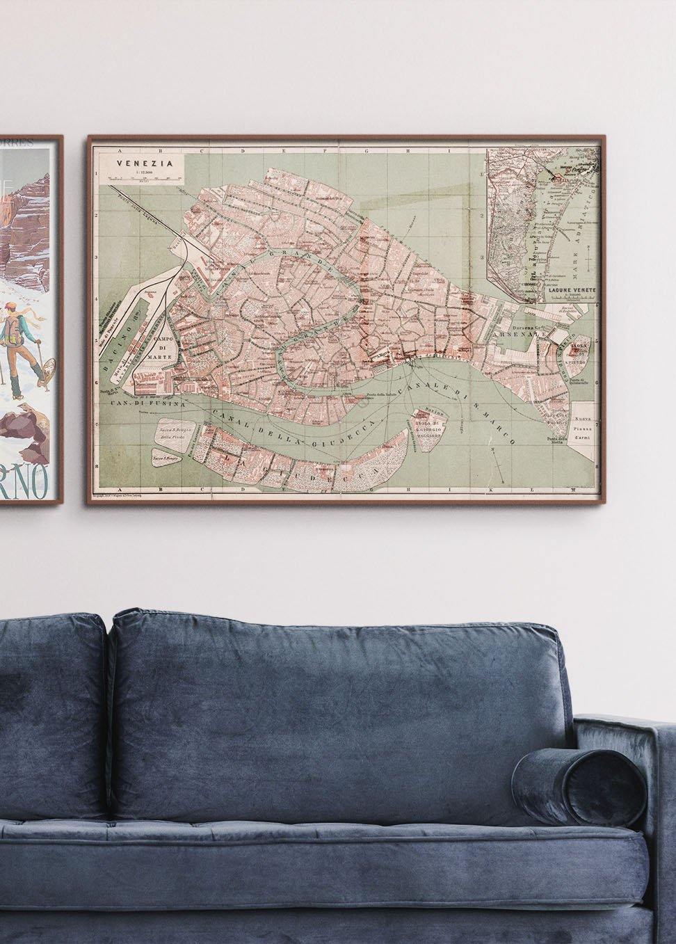 Mapa de Venecia antiguo - Lámina - Mappin