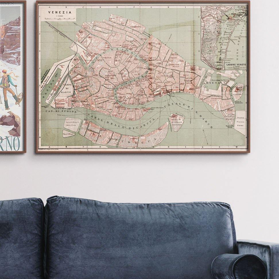 Mapa de Venecia antiguo - Lámina - Mappin