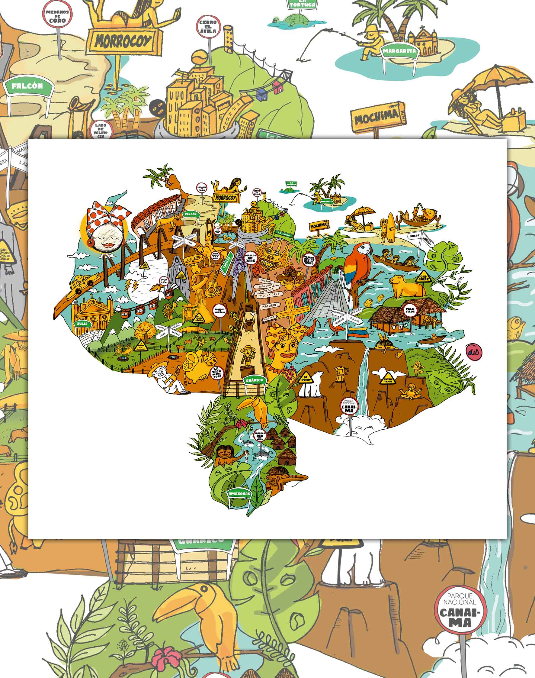 Mapa de Venezuela Mix - Lámina