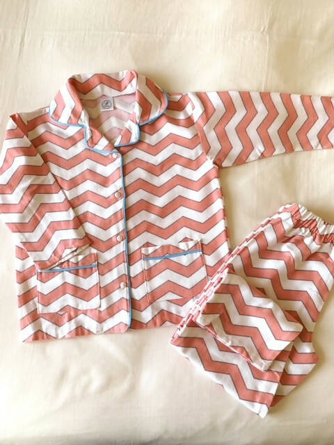 Pijama Infantil Moletón Zigzag Rojo