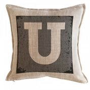 Cojín Letra Fondo Gris