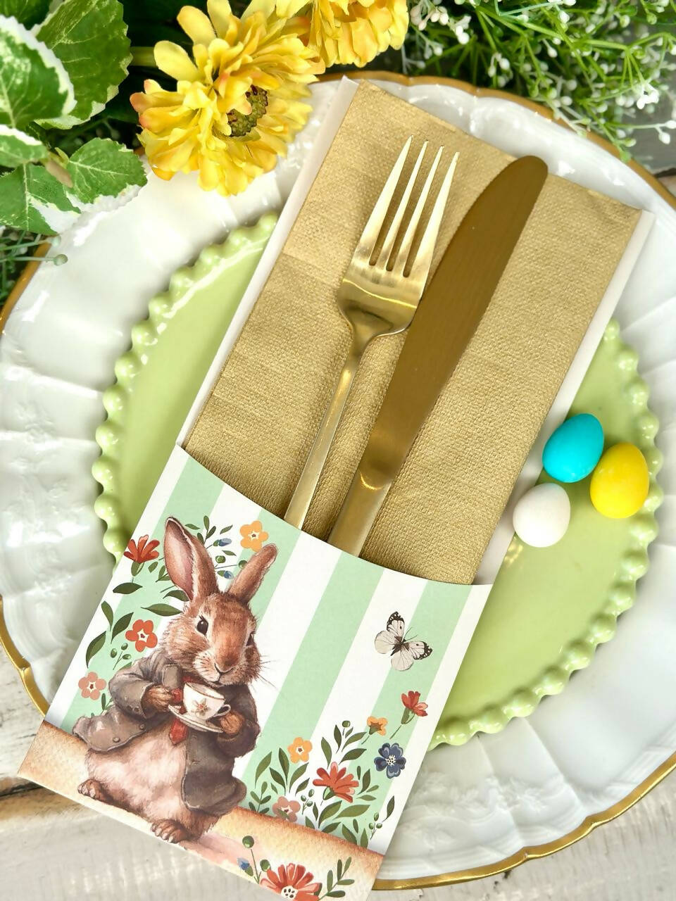 Porta Cubierto Conejo Celebracion