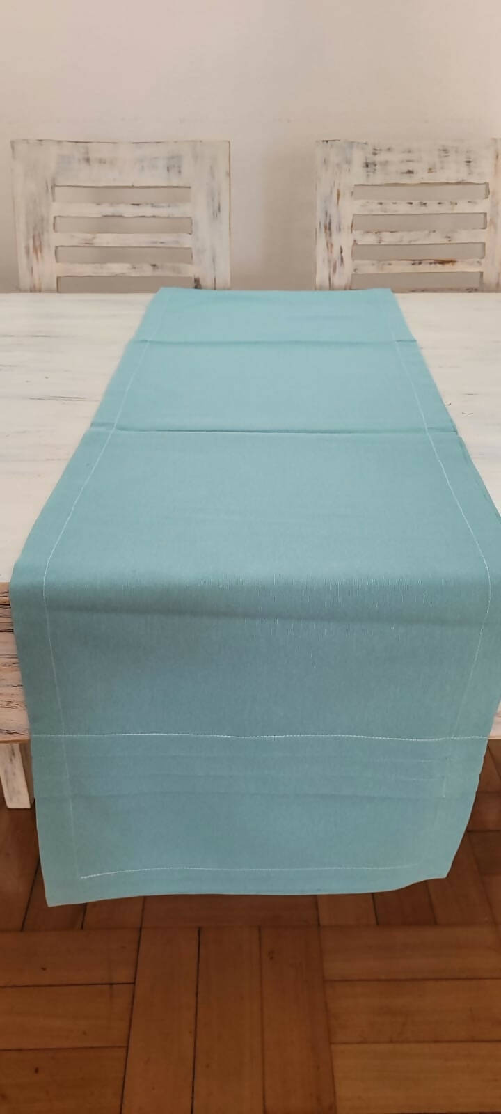 CAMINO DE MESA DE LONA, CON ALFORZAS, COLOR CALIPSO