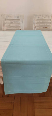 CAMINO DE MESA DE LONA, CON ALFORZAS, COLOR CALIPSO