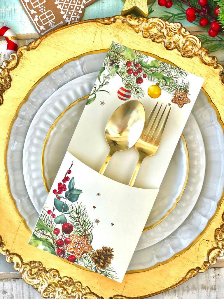 Porta Cubierto Galleta Navideña