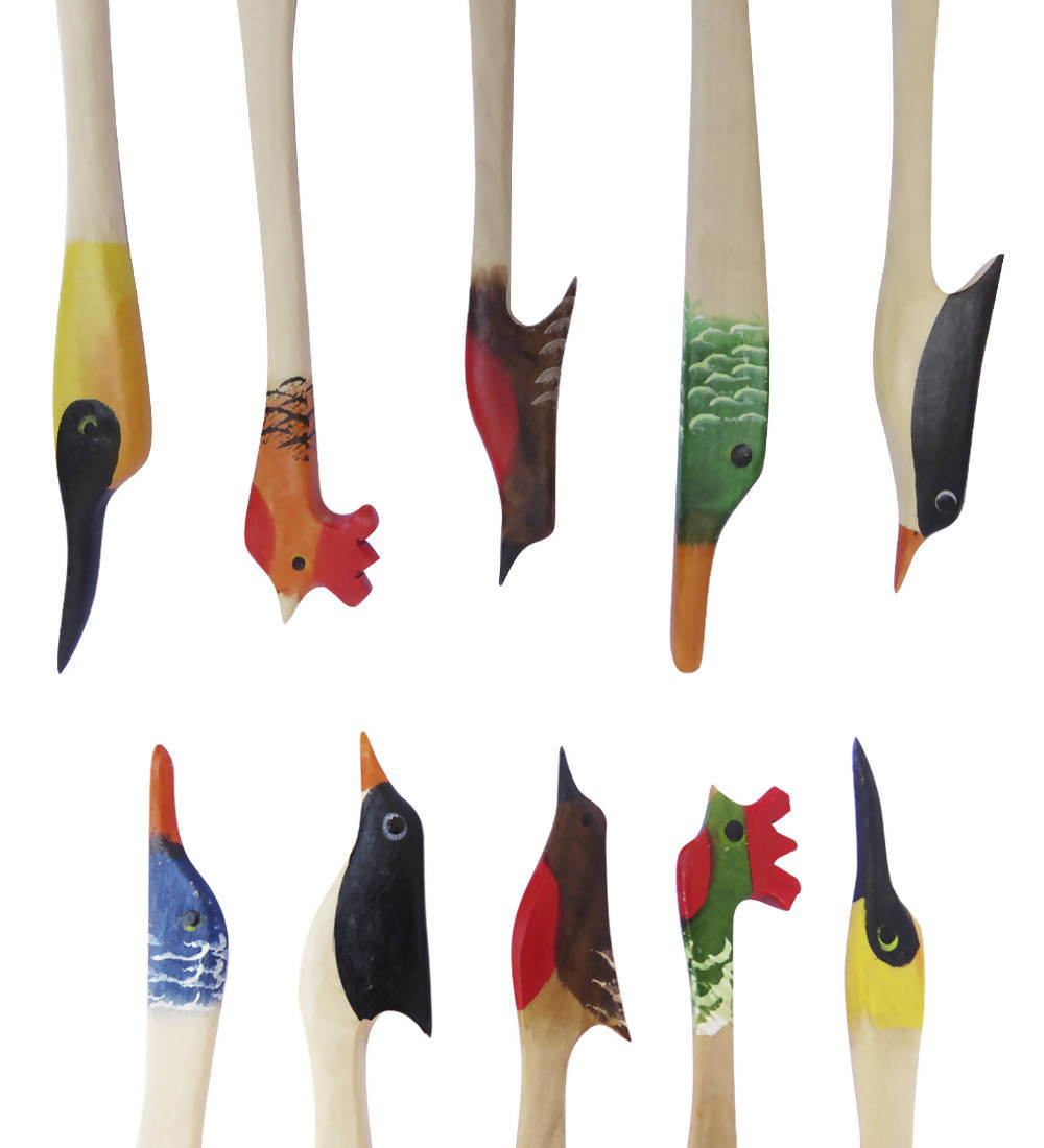 Colección cucharas aves Chilenas
