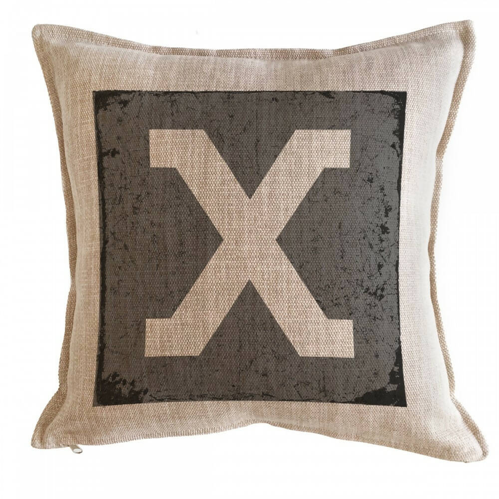 Cojín Letra Fondo Gris