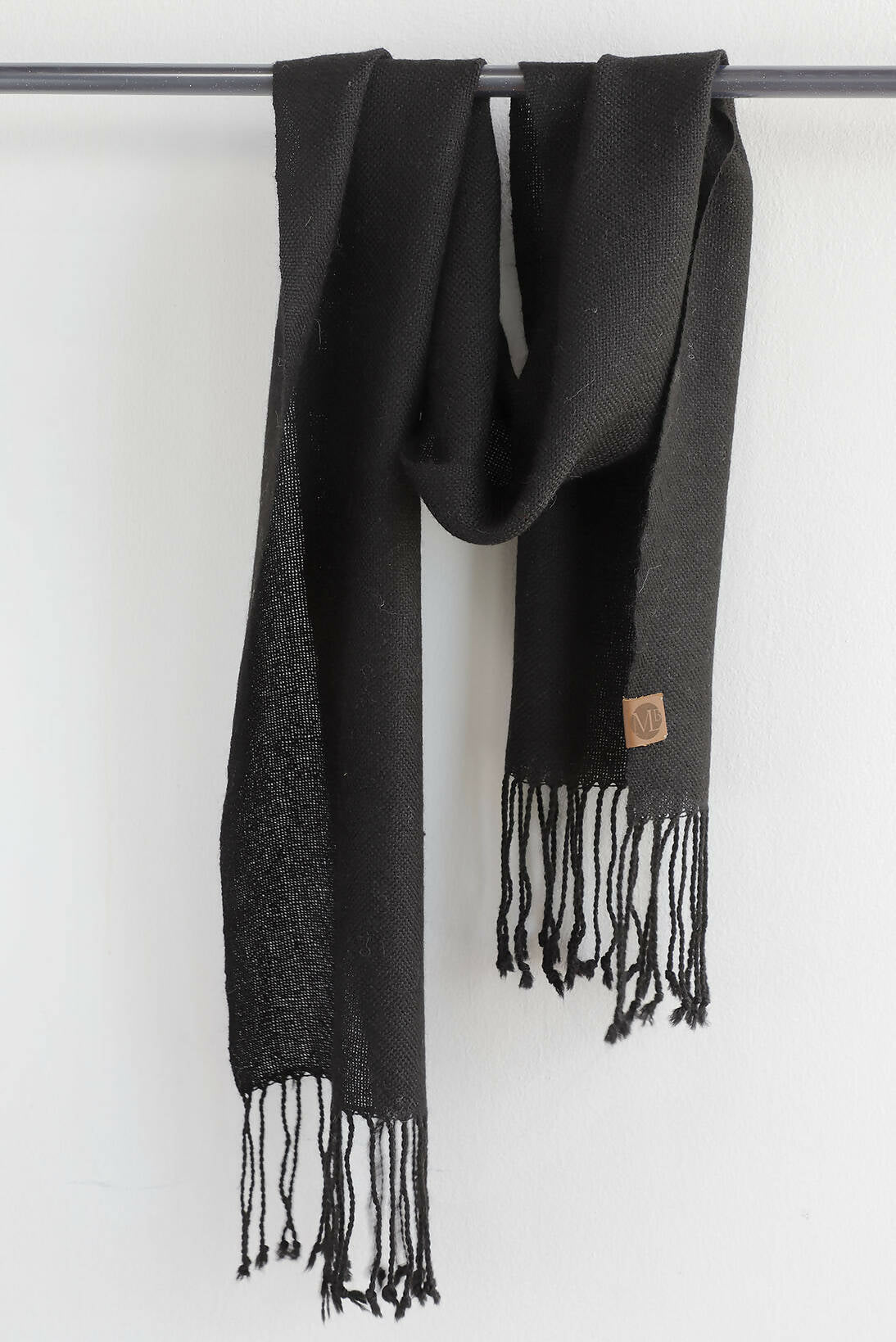 Bufanda de alpaca color Negro