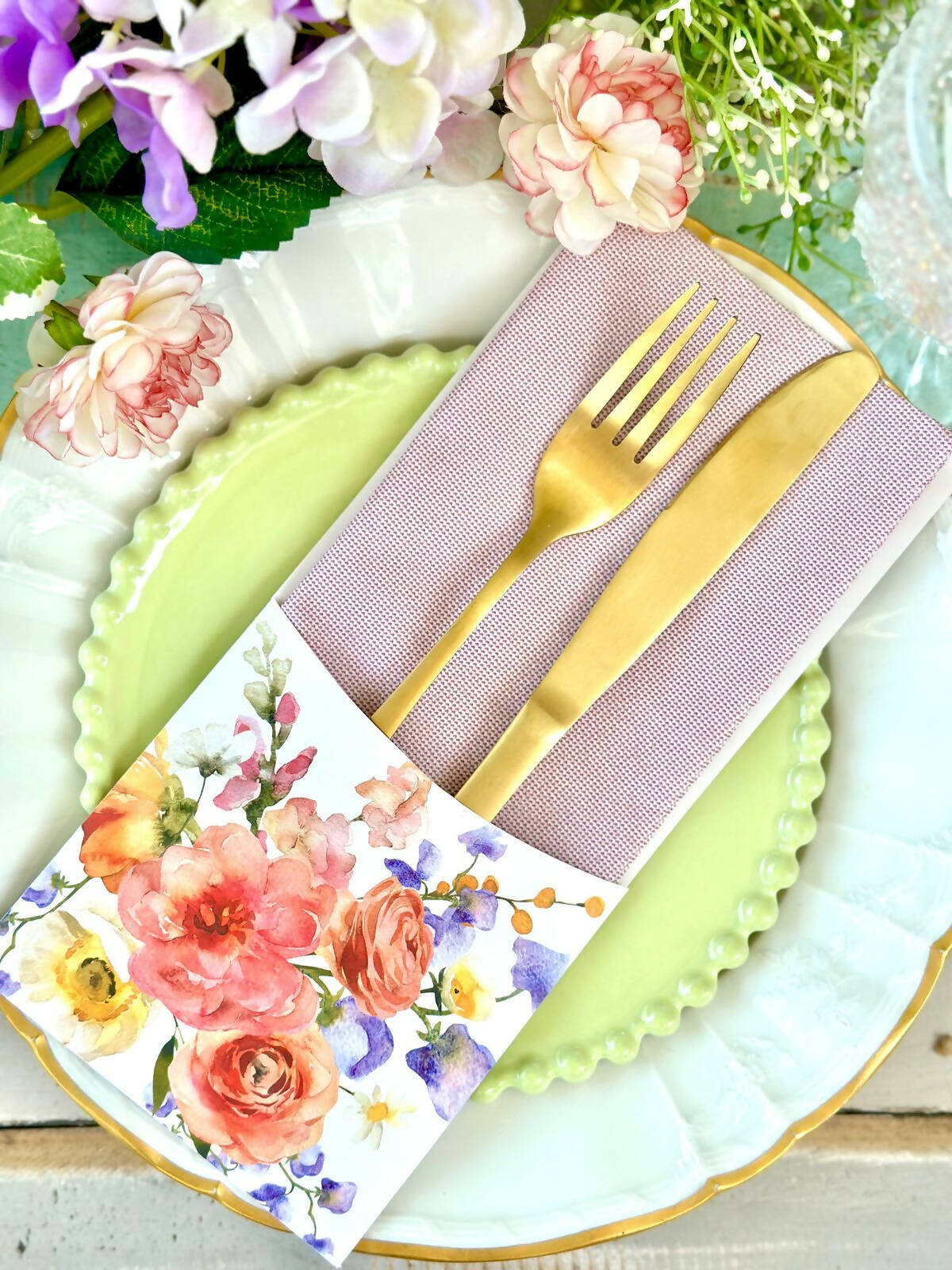 Porta Cubierto Flores Matilde