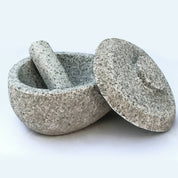 Mortero de piedra con tapa XL