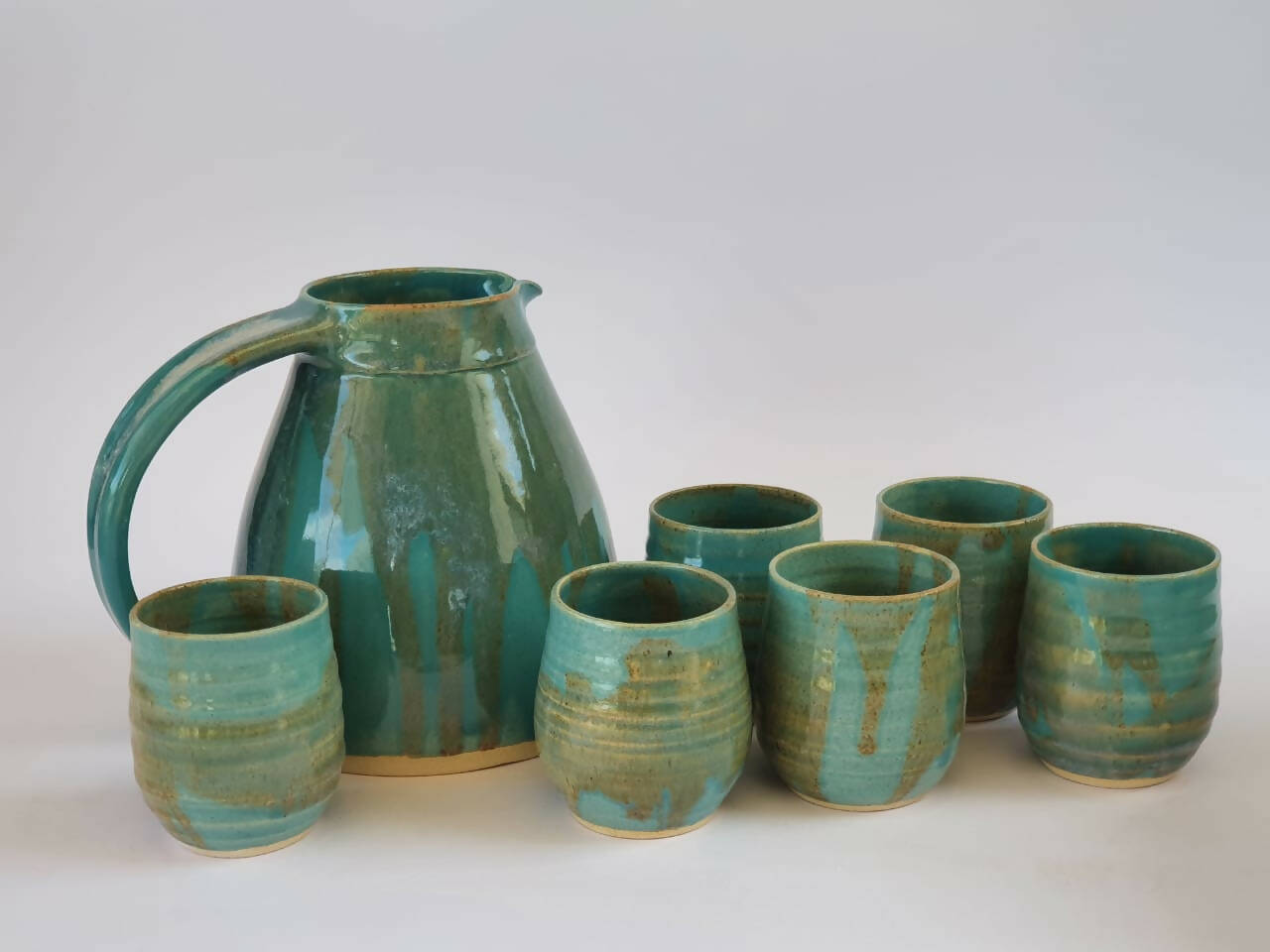 JUEGO PISCO SOUR TURQUESA BAJO CON MANGO