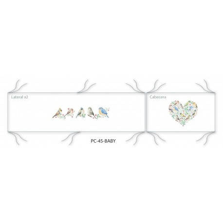 PROTECTOR DE CUNA PAJARITOS