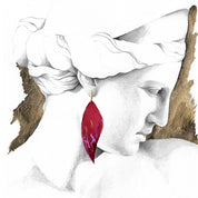 Aros Pluma Rojo y Fucsia