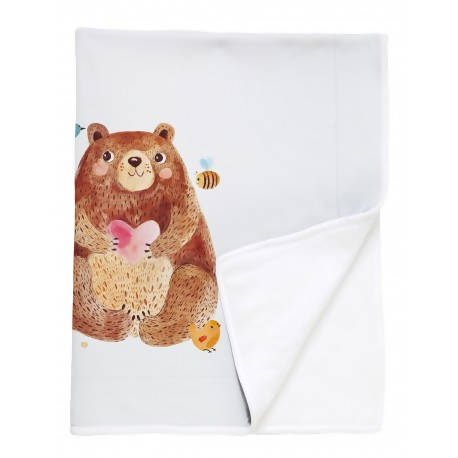 Manta de Polar Oso Corazón