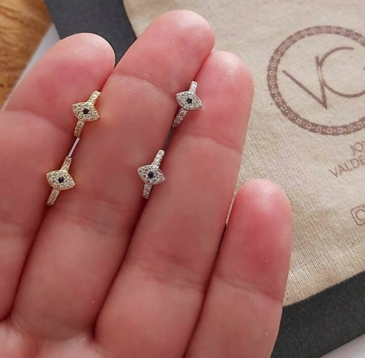 Argollas con ojo turco - plata