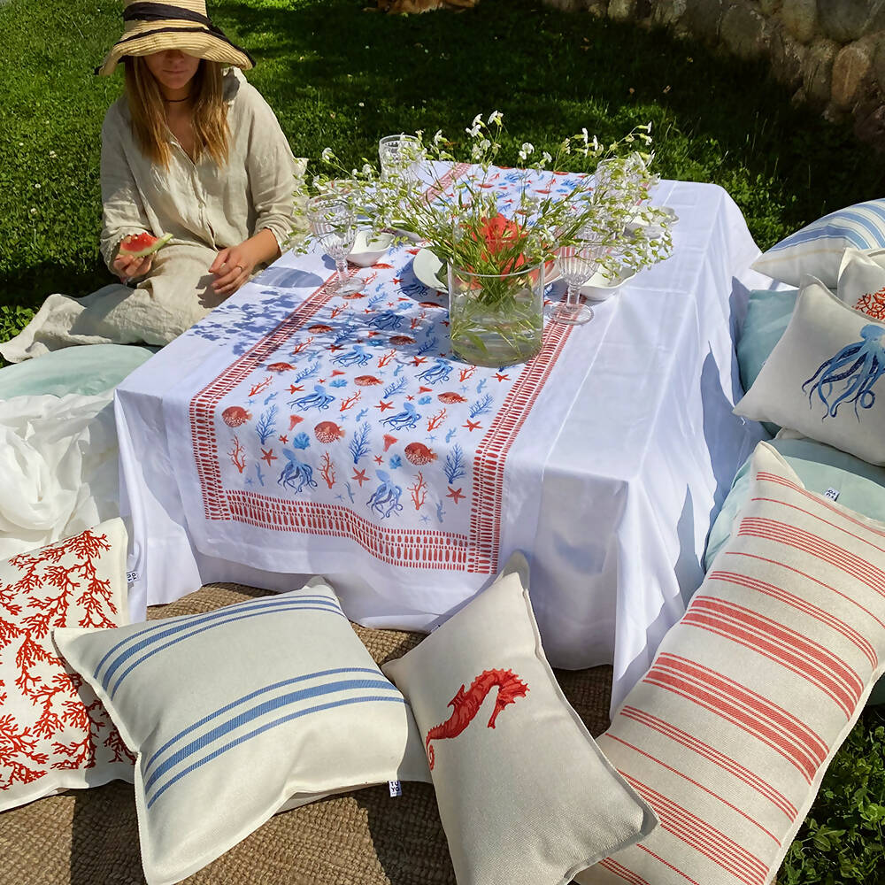 Camino de mesa velo organza Octopus