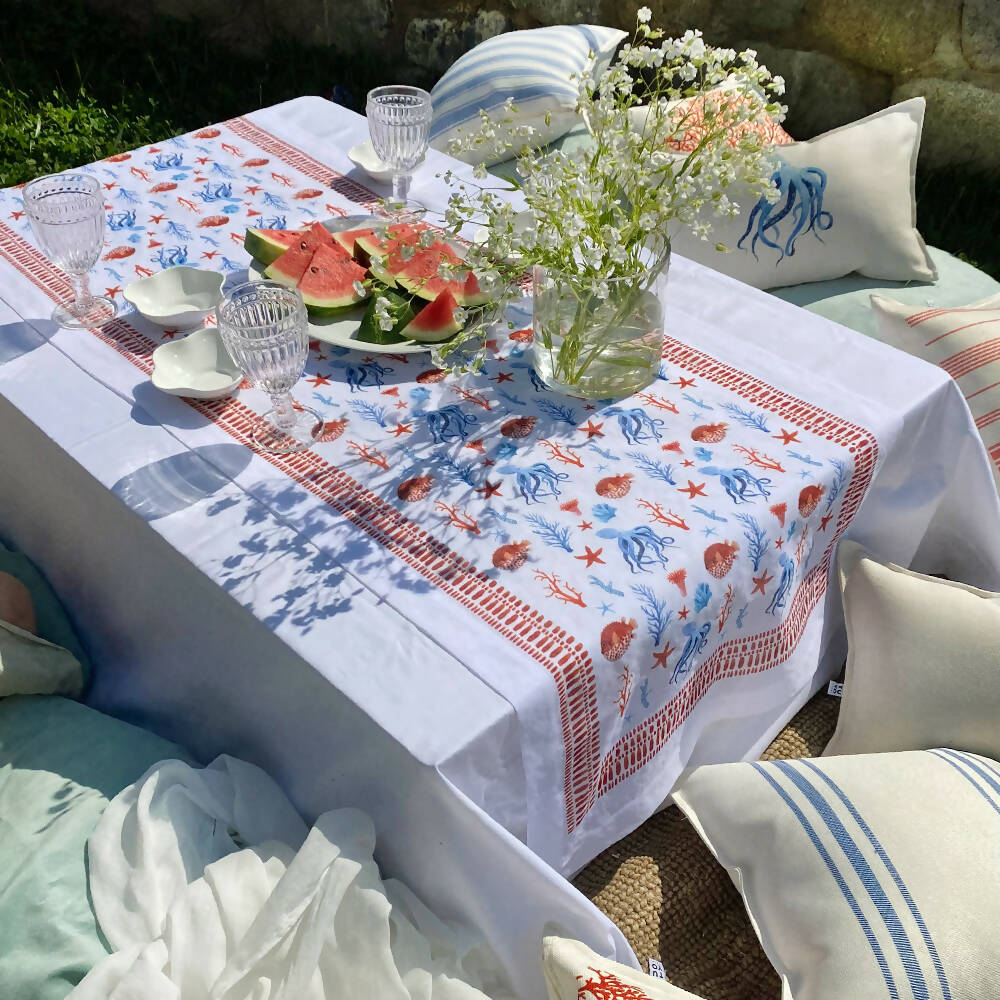 Camino de mesa velo organza Octopus