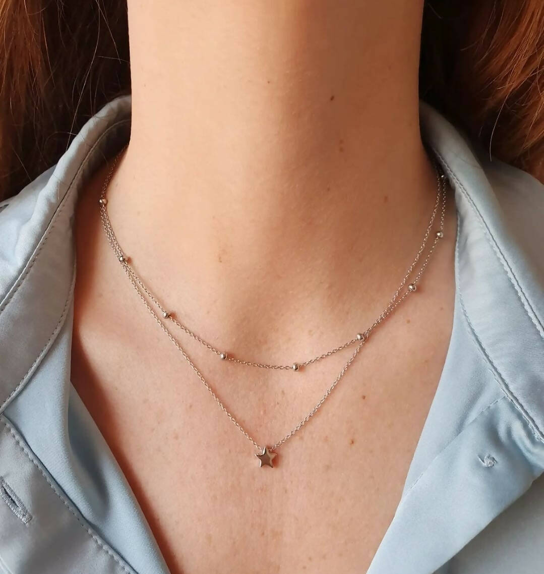 Cadena con 1 estrella plata