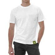 Polera hombre manga corta sustentable blanca.