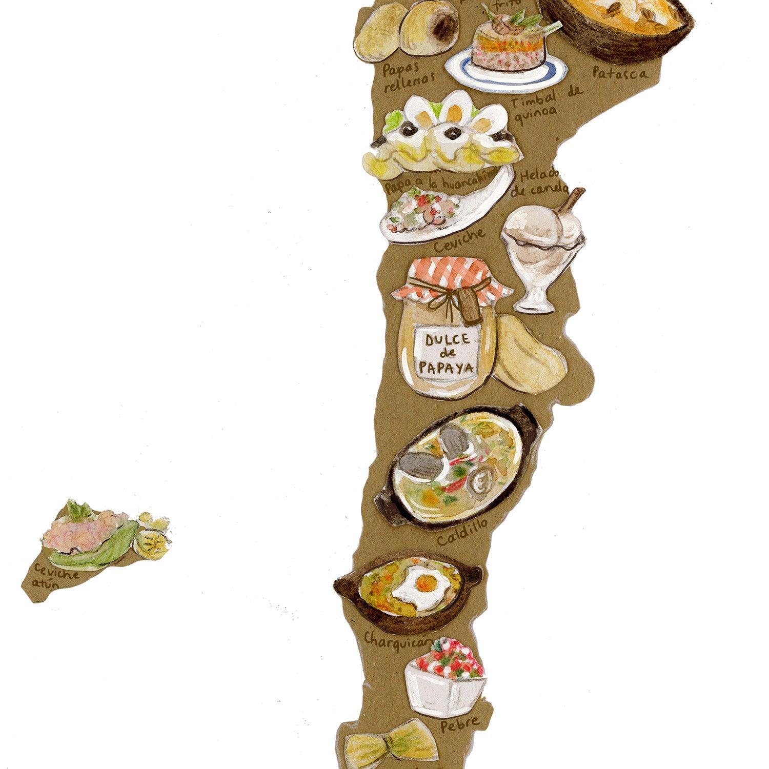 Mapa Gastronómico de Chile - Lámina - Mappin