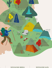 Mapa de Trekking en Santiago - Lámina - Mappin
