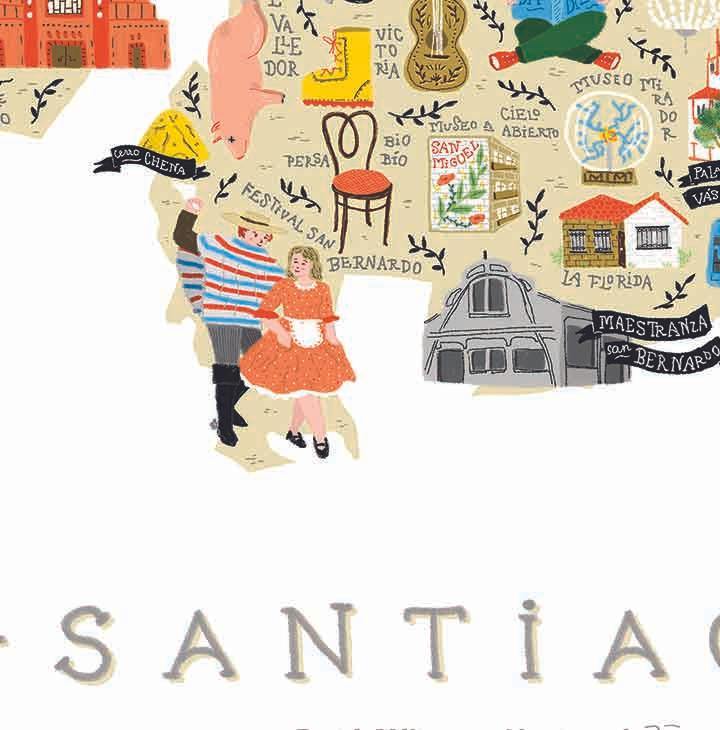 Santiago Ilustrado - Enmarcado - Mappin