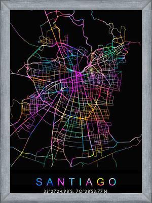(A PEDIDO) Cuadro Santiago Street Map