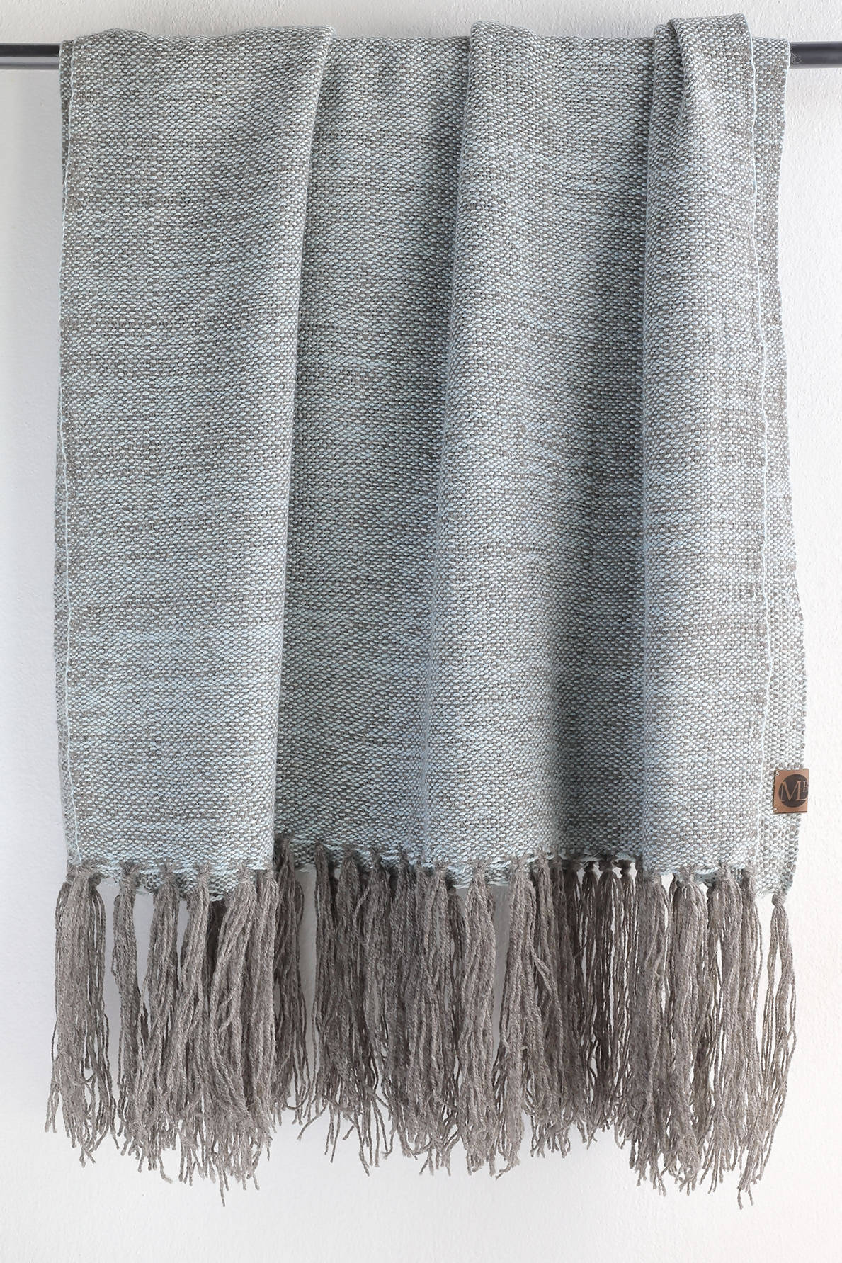 Piecera Queen de Oveja Gris y Alpaca Verde Agua